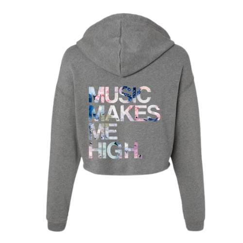 MMMH Cropped Hoodie: Deep Heather | Flowers