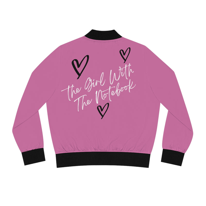 TGWTN Women's Bomber Jacket: Black/White | Light Pink