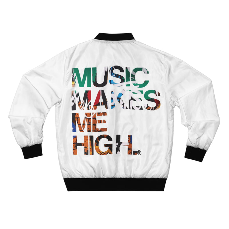 MMMH Unisex Bomber Jacket: White | Graffiti