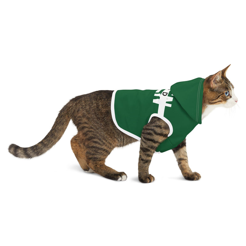 IJTT Pet Hoodie: AT Strike White | Kelly Green