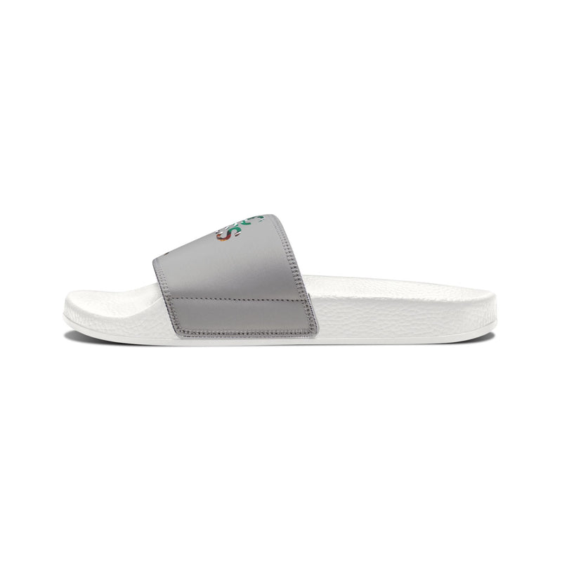 MMMH Unisex Slides: Light Grey/White | Graffiti