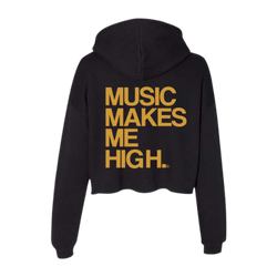 MMMH Cropped Hoodie: Black | Gold