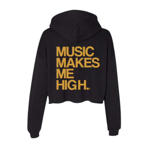 MMMH Cropped Hoodie: Black | Gold