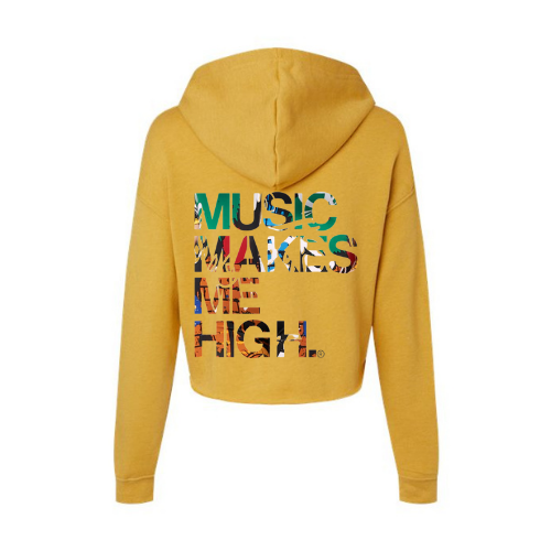 MMMH Cropped Hoodie: Heather Mustard | Graffiti