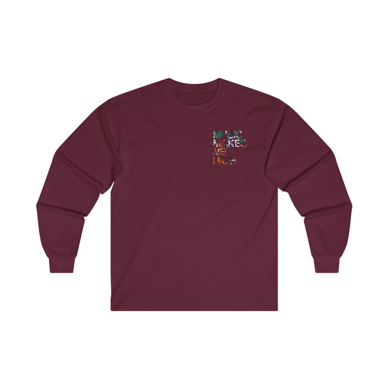 MMMH Unisex Long Sleeve Tee: Maroon | Graffiti