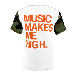 MMMH Unisex T-Shirt: Camo Sleeves/White| Orange