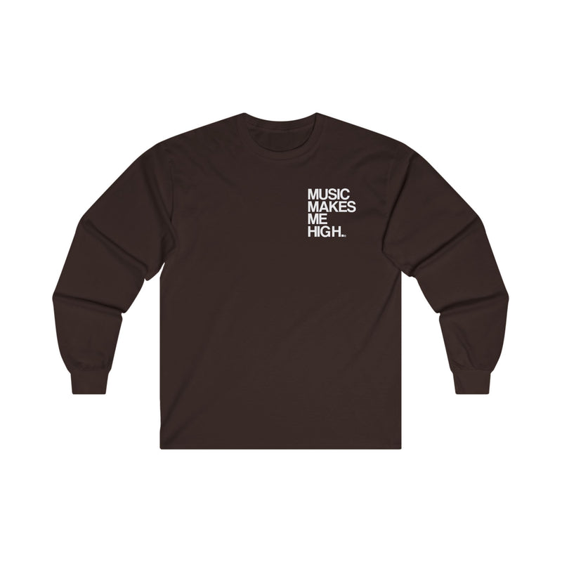 MMMH Unisex Long Sleeve Tee: Dark Chocolate | White Lettering