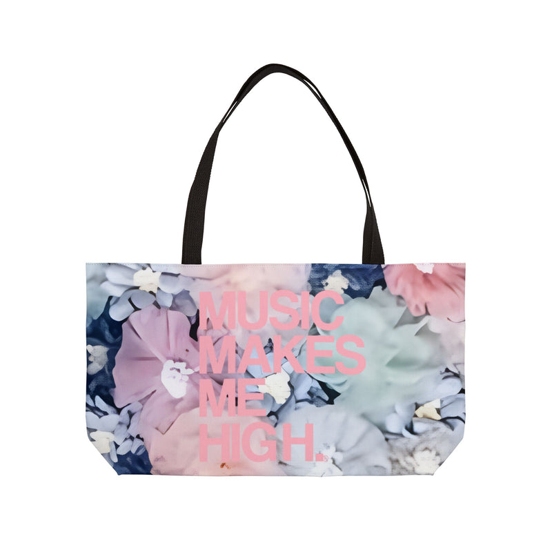 MMMH Weekender Bag (Black Handle): Flowers | Light Pink