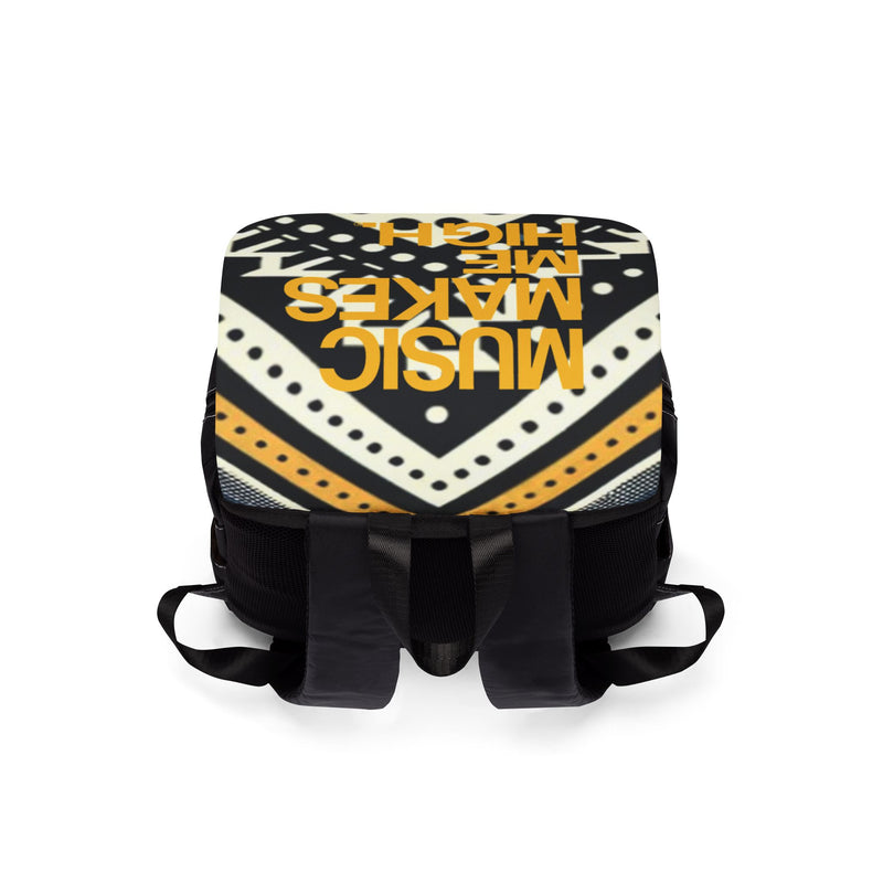 MMMH Backpack: Black Abstract | Yellow