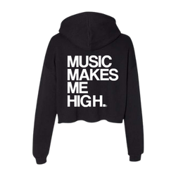 MMMH Cropped Hoodie: Black | White