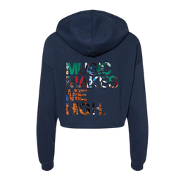 MMMH Cropped Hoodie: Navy | Graffiti