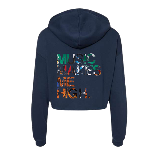 MMMH Cropped Hoodie: Navy | Graffiti