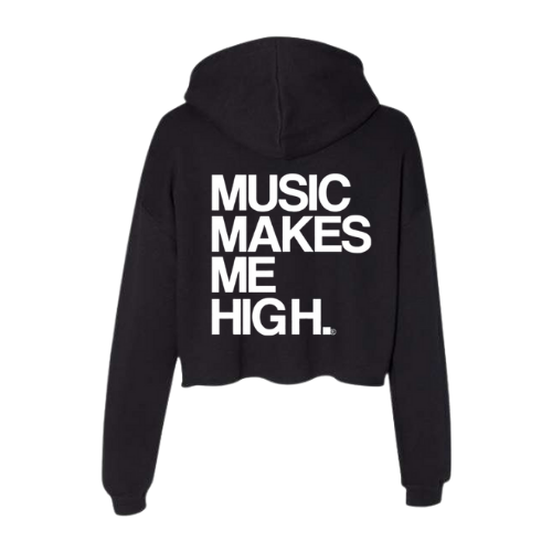 MMMH Cropped Hoodie: Black | White