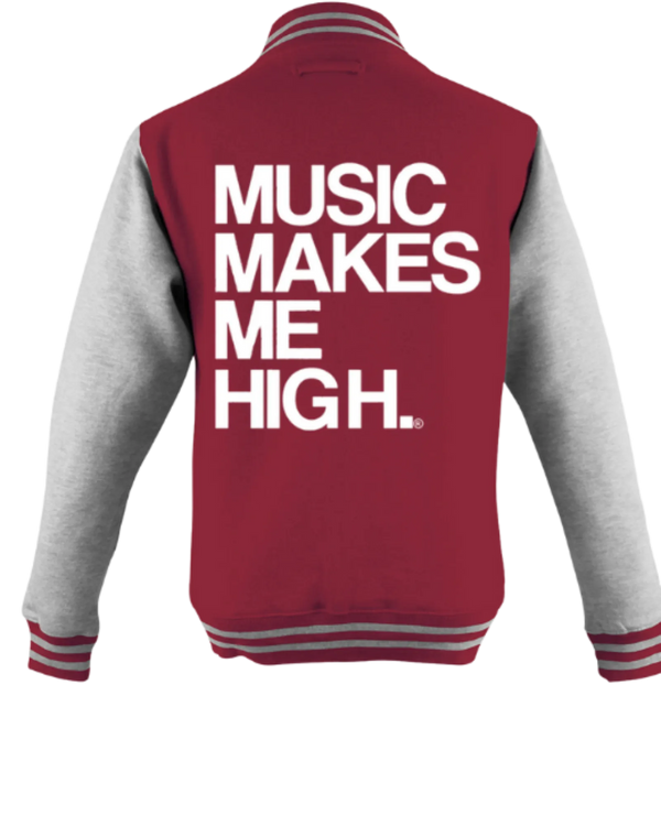 MMMH Unisex Letterman Jacket: Red/Gray | White