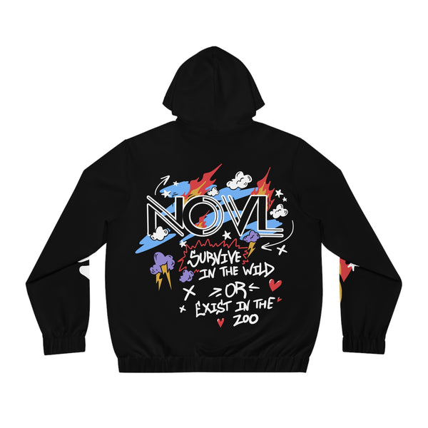 NOVL Unisex Zip Hoodie: Survive | Black