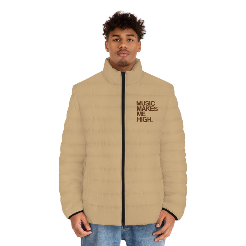 MMMH Men's Puffer Jacket: Tan | Brown