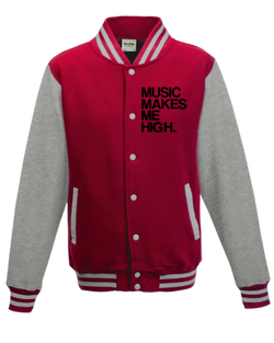 MMMH Unisex Letterman Jacket: Red/Gray | Black