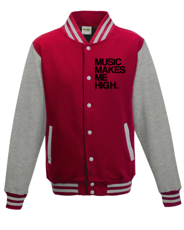 MMMH Unisex Letterman Jacket: Red/Gray | Black