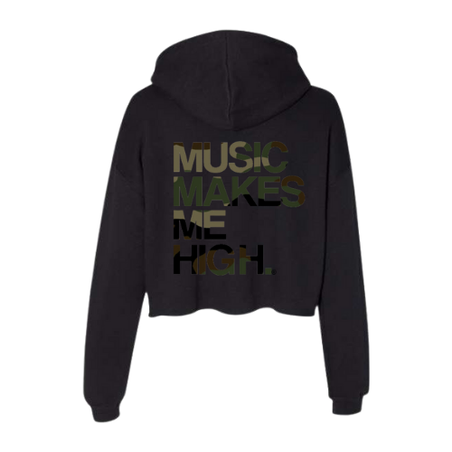 MMMH Cropped Hoodie: Black | Camo