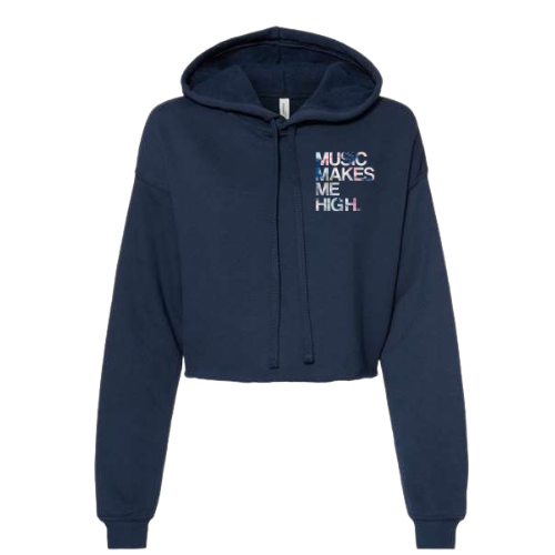 MMMH Cropped Hoodie: Navy | Flowers