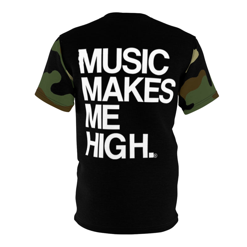 MMMH Unisex T-Shirt: Camo Sleeves/Black | White