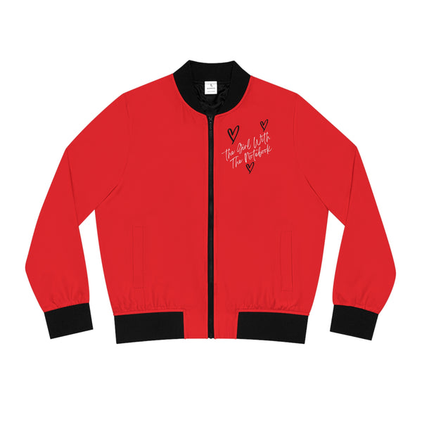 TGWTN Women's Bomber Jacket: Black/White | Red