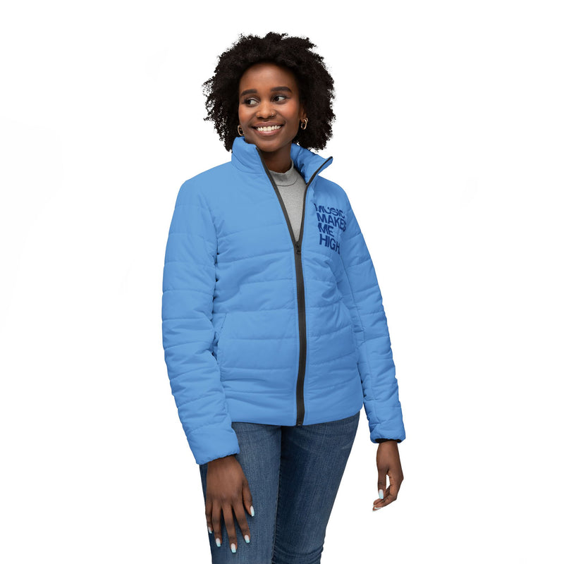 MMMH Women’s Puffer Jacket: Light Blue | Dark Blue