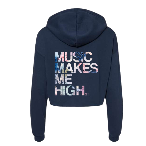 MMMH Cropped Hoodie: Navy | Flowers