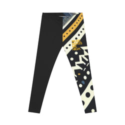 MMMH Leggings: Black Abstract/Black | Yellow