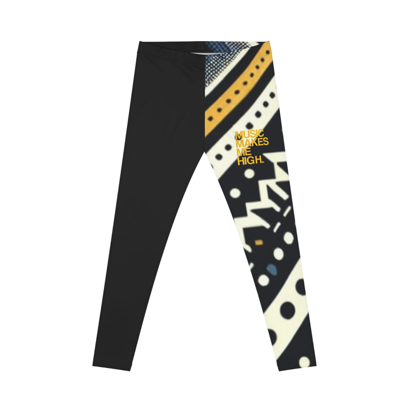 MMMH Leggings: Black Abstract/Black | Yellow