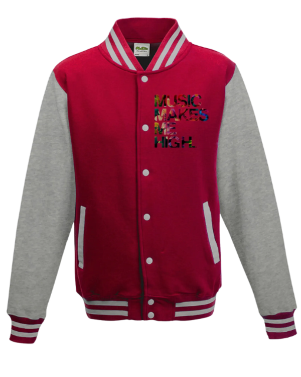 MMMH Unisex Letterman Jacket: Red/Gray | Floral