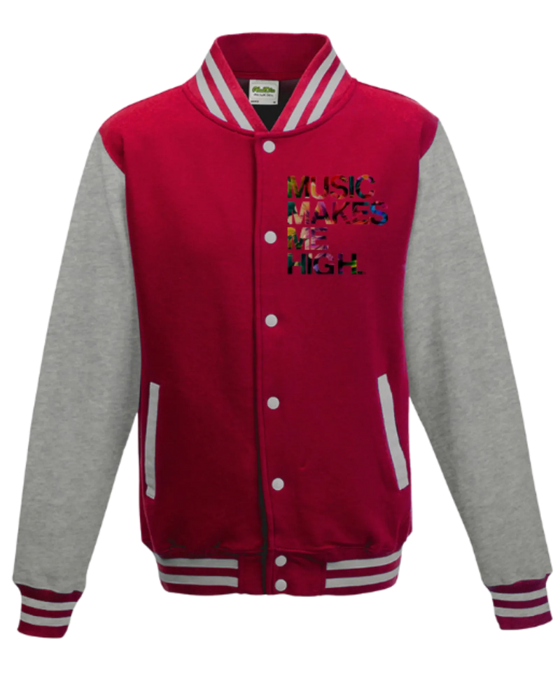 MMMH Unisex Letterman Jacket: Red/Gray | Floral