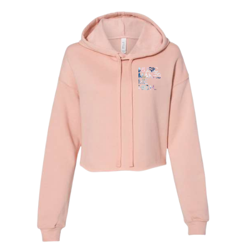 MMMH Cropped Hoodie: Peach | Flowers