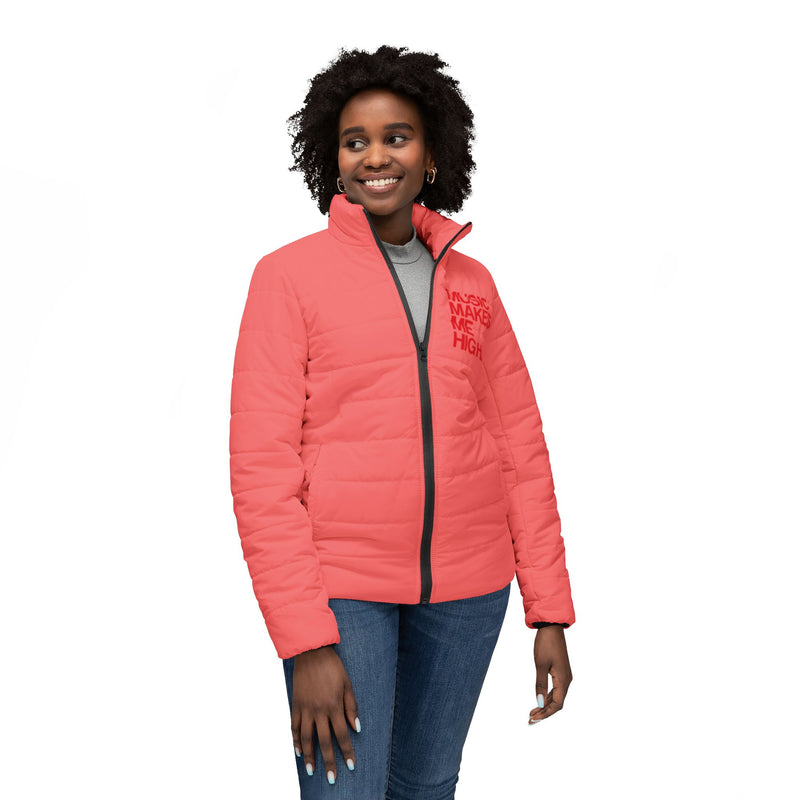 MMMH Women’s Puffer Jacket: Light Red | Red