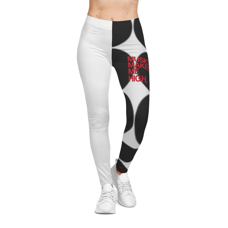 MMMH Leggings: Black Geo/White | Red