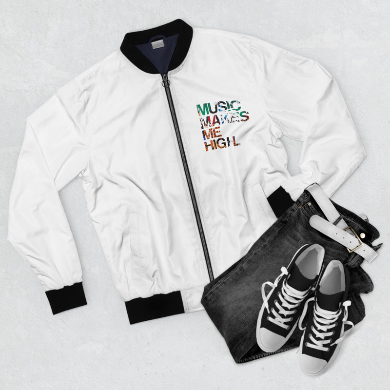 MMMH Unisex Bomber Jacket: White | Graffiti