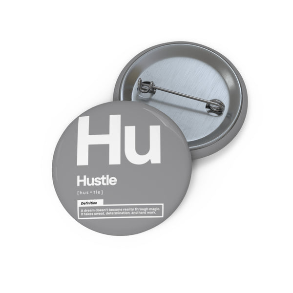 NOVL Round Pin: Hustle White | Grey