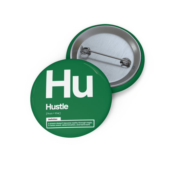 NOVL Round Pin: Hustle White | Dark Green