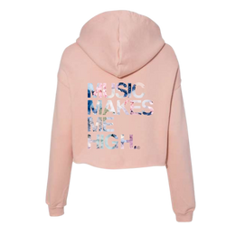 MMMH Cropped Hoodie: Peach | Flowers