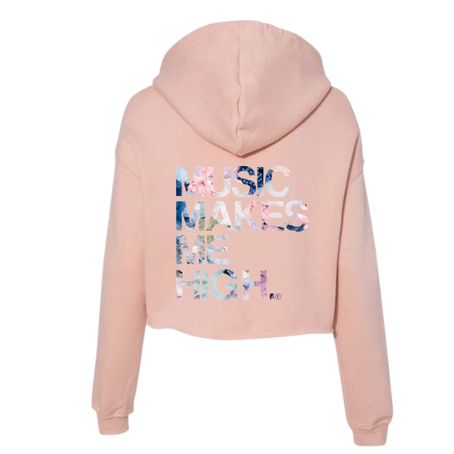 MMMH Cropped Hoodie: Peach | Flowers