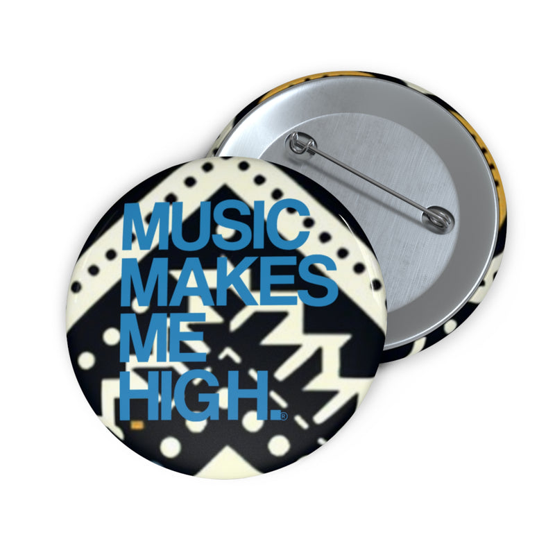 MMMH Round Pin: Black Abstract | Blue