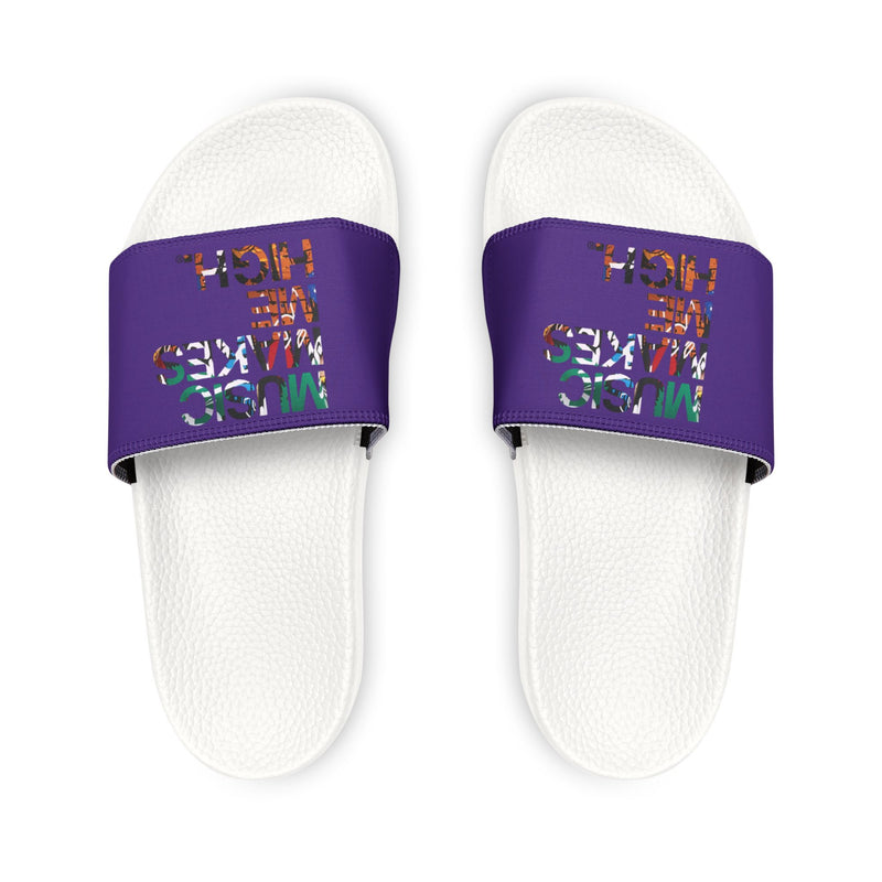 MMMH Unisex Slides: Purple/White | Graffiti