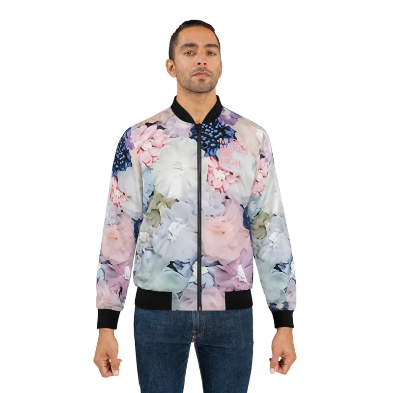 MMMH Unisex Bomber Jacket: Flowers | Light Pink