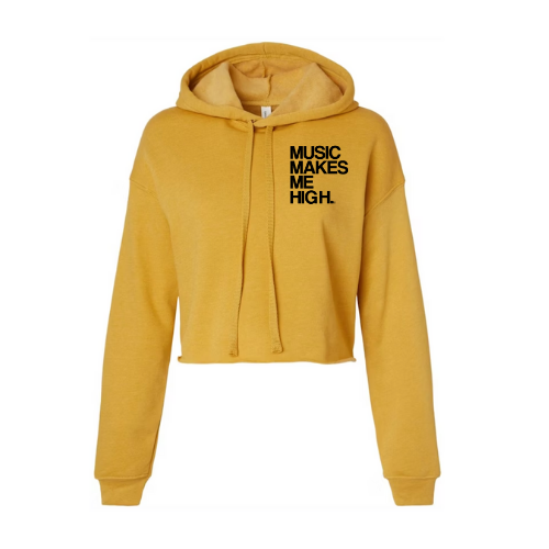 MMMH Cropped Hoodie: Heather Mustard | Black