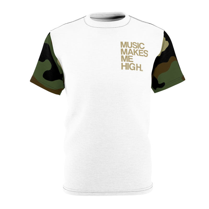 MMMH T-Shirt: Camo Sleeves/White| Gold