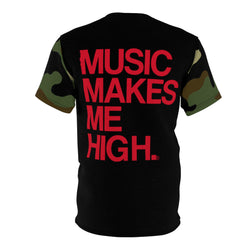 MMMH Unisex T-Shirt: Camo Sleeves/Black | Red