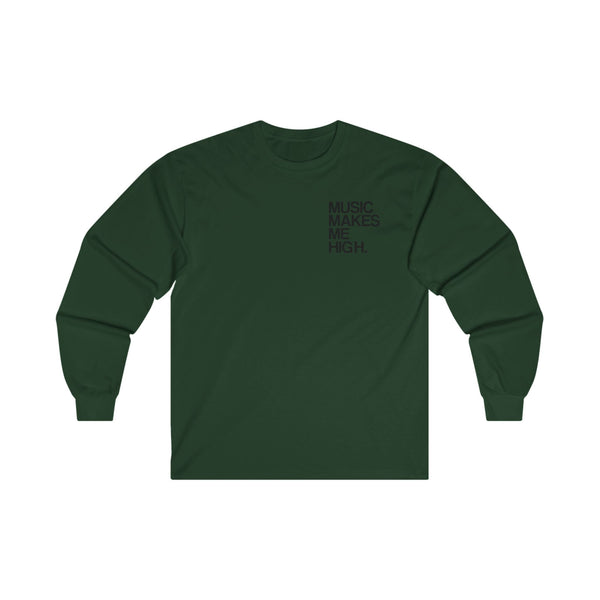 MMMH Unisex Long Sleeve Tee: Forest Green | Black Lettering