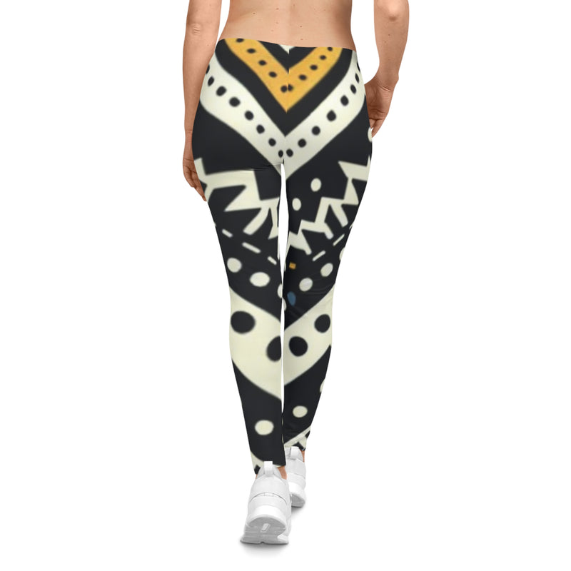 MMMH Leggings: Black Abstract | Yellow