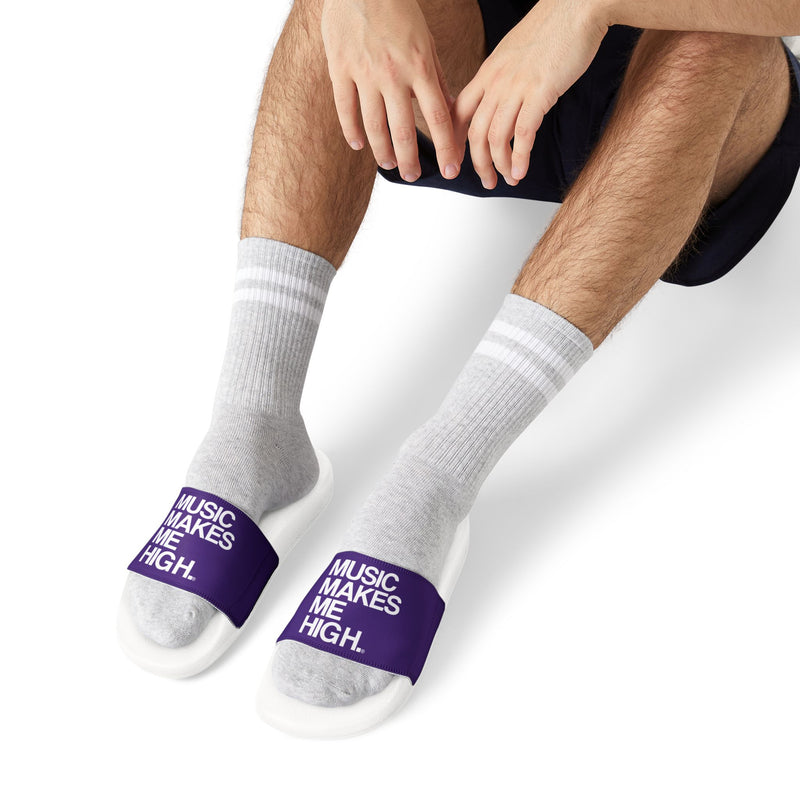 MMMH Unisex Slides: Purple/White | White