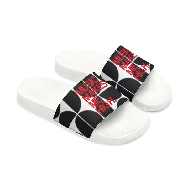 MMMH Unisex Slides: Black Geo/White | Red